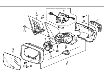 Acura 76200-STX-A11ZD Mirror Assembly (Grigio Metallic)