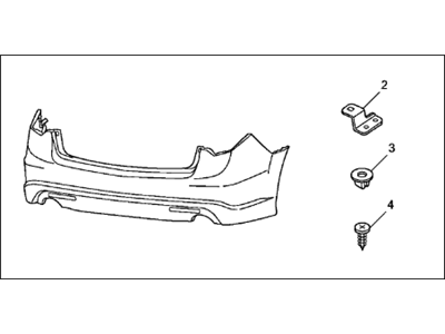 Acura 08P02-TL2-260B Bumper, Rear Sports (Bluish Silver Metallic)