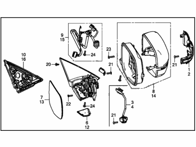 Acura RDX Mirror - 76250-TJB-A02ZG