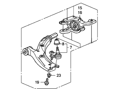 Acura 51360-STK-A02 Left Front Arm Assembly (Lower)