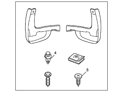 Acura 08P09-STK-2A0R1 Splash Guard Set Rear Kit