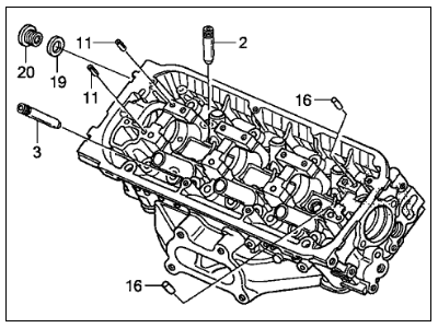 Acura 12100-RJA-305 Cylinder Head Assembly, Front