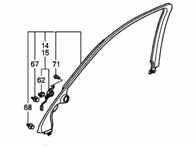 2005 Acura RL Door Moldings - 72442-SJA-A01ZA