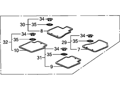 Acura 83600-SJA-A01ZB Floor Mat Set (Gray)