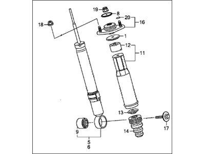 Acura 52610-SJA-A04 Right Rear Shock Absorber Assembly