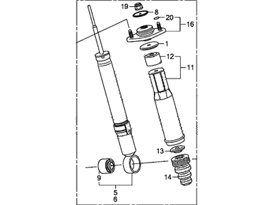Acura 52620-SJA-A04 Left Rear Shock Absorber Assembly