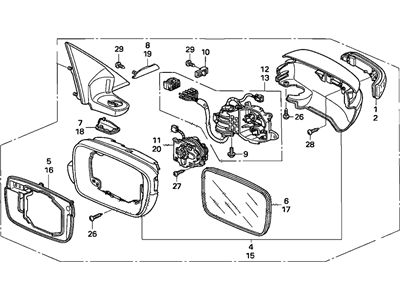 Acura 76250-SJA-315ZG Mirror Set (Redondo Red Pearl)