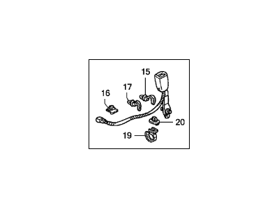 Acura 04813-SEC-A11ZA Right Front Seat Belt Buckle Set (Graphite Black)