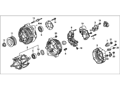 Acura RL Alternator - 31100-P5A-003