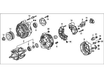 2001 Acura RL Alternator - 31100-P5A-003