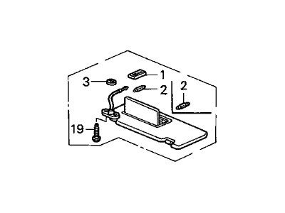 Acura 83230-SZ3-A01ZB Passenger Side Sunvisor Assembly (Seagull Gray)