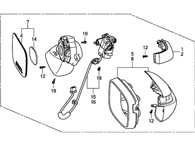 Acura 76250-TX4-A11ZC Driver Side Door Mirror Assembly (Slate Silver Metallic) (R.C.) (Heated)