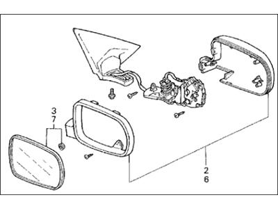 Acura 76200-ST7-A24ZH Passenger Side Door Mirror Assembly (Vogue Silver Metallic) (R.C.)