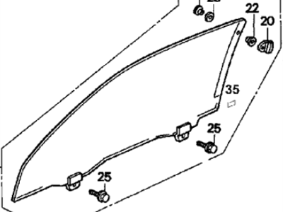 Acura 73300-ST7-A01 Glass Assembly, Right Front Door