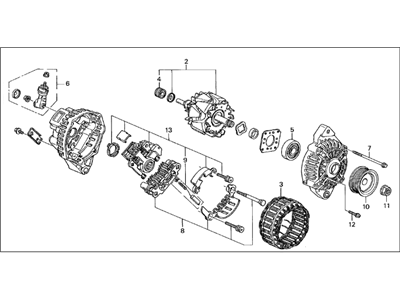 Acura 31100-P73-A01 Alternator Assembly (Ahga33) (Mitsubishi)