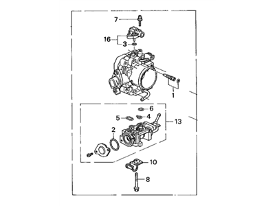 1995 Acura Integra Throttle Body - 16400-P72-A00