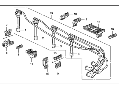 1995 Acura Integra Spark Plug Wire - 32722-P54-000