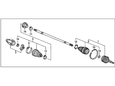 Acura 44306-ST7-A50 Driver Side Driveshaft Assembly