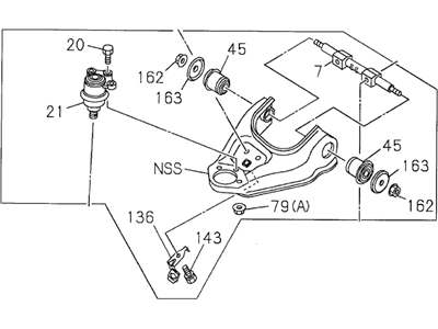 Acura 8-97104-174-1 Passenger Side Control Arm (Upper)