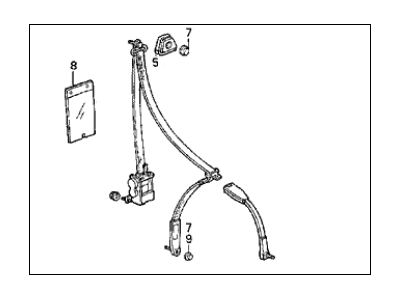 Acura 776A2-SE7-A04ZA Seat Belt Assembly, Left Front (Fair Blue) (Takata)