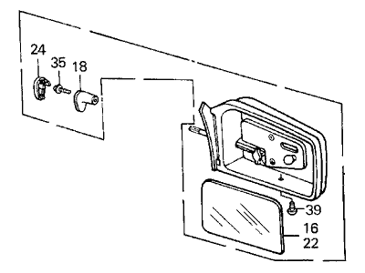 1988 Acura Integra Mirror - 88150-SD2-A02