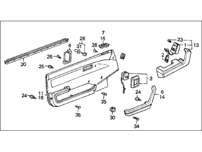 Acura 75820-SD2-A40ZB Lining Assembly, Right Front Door (Off Black)