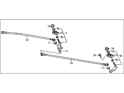 1988 Acura Integra Wiper Pivot Assembly - 38402-SD2-A01