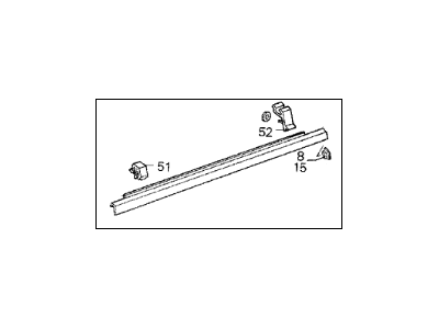 Acura 75800-SE7-013 Right Front Door Molding Assembly