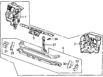 1987 Acura Integra Radiator Support - 60810-SD2-A01ZZ