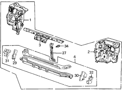 Acura 60810-SD2-A01ZZ Front Radiator Support Bulkhead