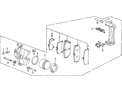 Acura 45230-SD2-A13 Driver Side Caliper Assembly