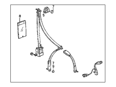 Acura 776A1-SE7-A04ZC Seat Belt Assembly, Right Front (Palmy Gray) (Takata)