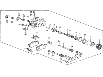 1989 Acura Integra Brake Caliper - 43230-SD2-A05