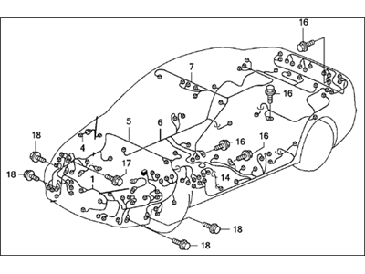 Acura 32108-SEA-A01 Wire Harness, Rear