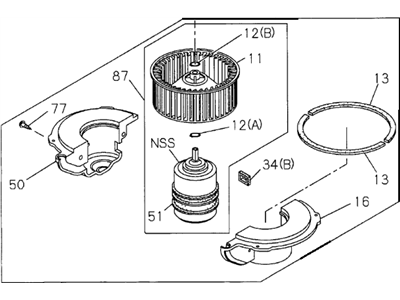 Acura 8-97231-642-0 Motor Assembly Fan Blower