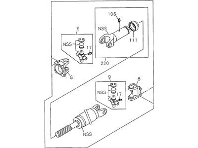 Acura 8-94376-303-4 Front Propeller Shaft Assembly (L=381)