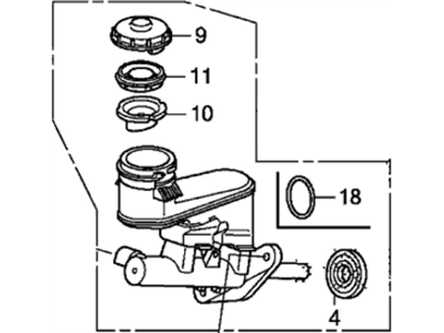 2014 Acura MDX Brake Master Cylinder - 46100-TP6-A12