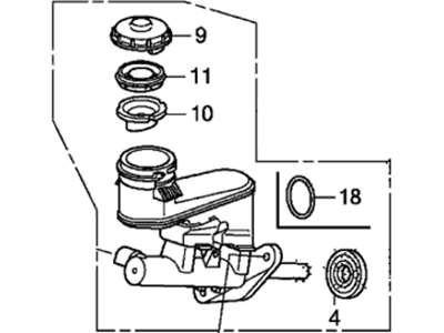 Acura TLX Brake Master Cylinder - 46100-TP6-A12