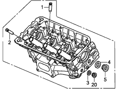 Acura 12300-5G0-810 Cylinder Head Assembly, Rear (Dot)