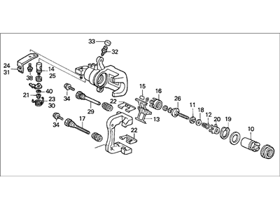 Acura 43019-SDA-A00 Left Rear Caliper Sub-Assembly