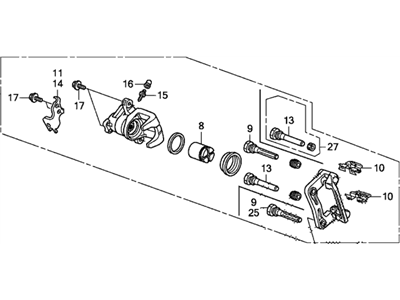 Acura 43018-TA0-A81 Right Rear Caliper Sub-Assembly