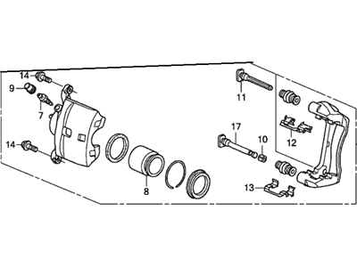 Acura ILX Brake Caliper - 45018-T2F-A00