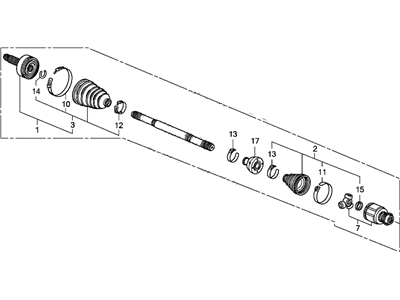 Acura 44305-TA0-A50 Passenger Side Driveshaft Assembly