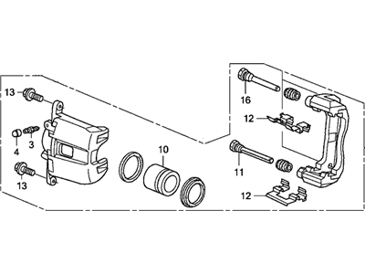 Acura 45019-SEA-J02 Left Front Disc Brake Caliper Sub-Assembly