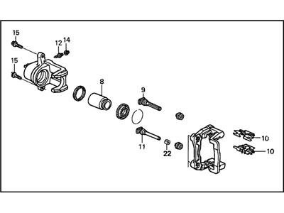 Acura 43019-S3V-A00 Left Rear Disc Brake Caliper Sub-Assembly
