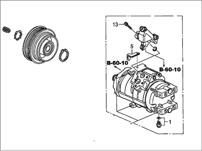 Acura 38810-P8F-A01 Compressor (Denso)