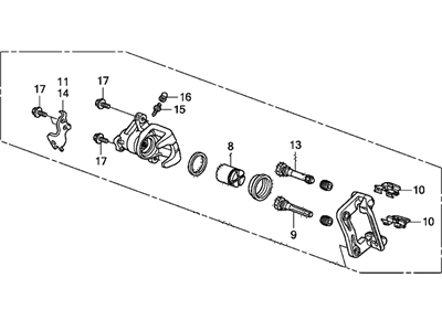 43019-TA0-A52 Acura Left Rear Disc Brake Caliper Sub-Assembly Illustration 1 of 1