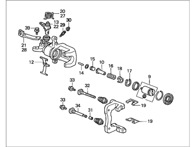 Acura 43019-SY8-A01 Left Rear Caliper Sub-Assembly 43019-SY8-A01 Acura Left Rear Caliper Sub-Assembly Illustration 1 of 1