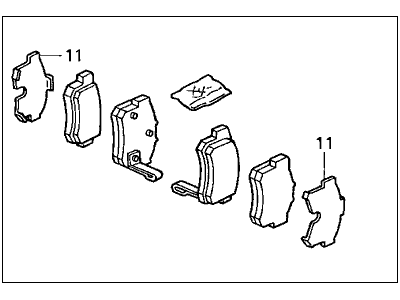 43022-SY8-A00 Acura Rear Disc Brake pad Set Illustration 1 of 1
