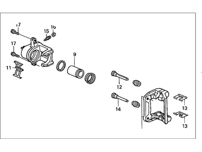 43018-S0K-A01 Acura Right Rear Caliper Sub-Assembly (Nissin) Illustration 1 of 1
